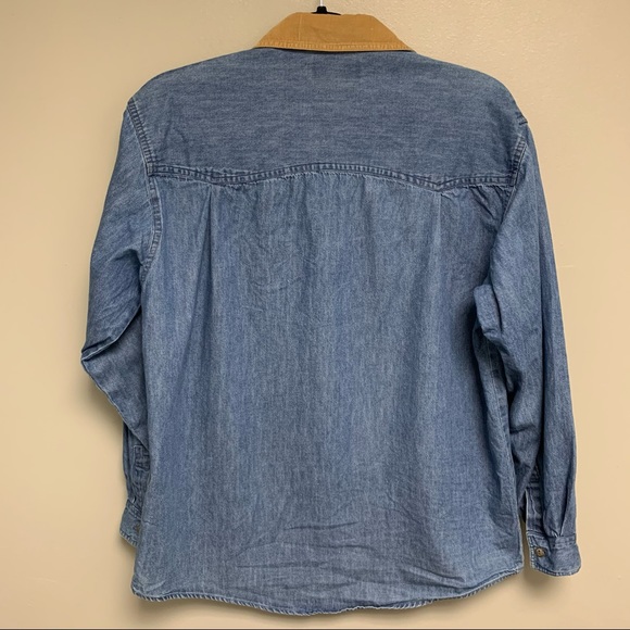 Vintage 90s Embroidered Denim Jean Button Down - Picture 3 of 14